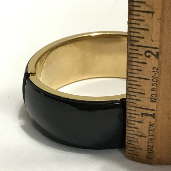 Vintage Black Enamel Bangle Bracelet - Picture 4 of 6